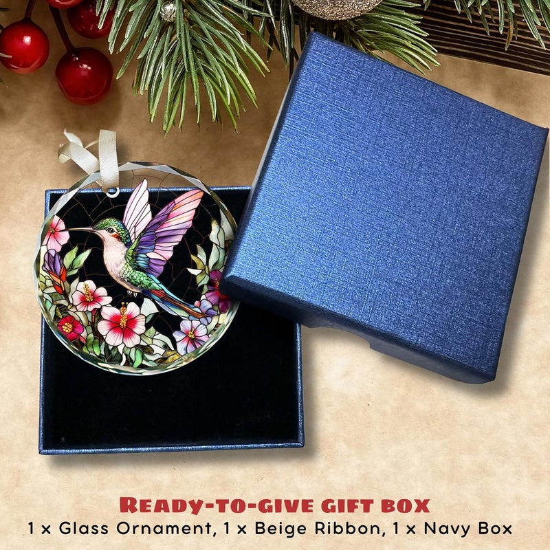 TEEBIM Hummingbird Christmas Ornament 2025 - Hummingbird Ornaments for Christmas Tree, Bird Ornaments for Tree - Hummingbirds Gifts for Women, Men, Lovers - Glass 2025 Christmas Ornament - Image 4